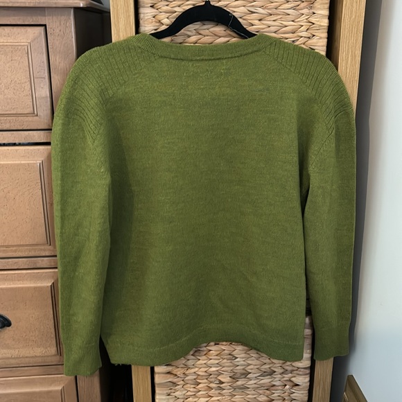 Green merino wool sweater - Picture 4 of 7